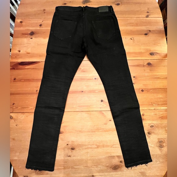 Black Purple Brand Painted Tuxedo Stripe Slim Jean 33 waist 32 length. - Picture 5 of 5